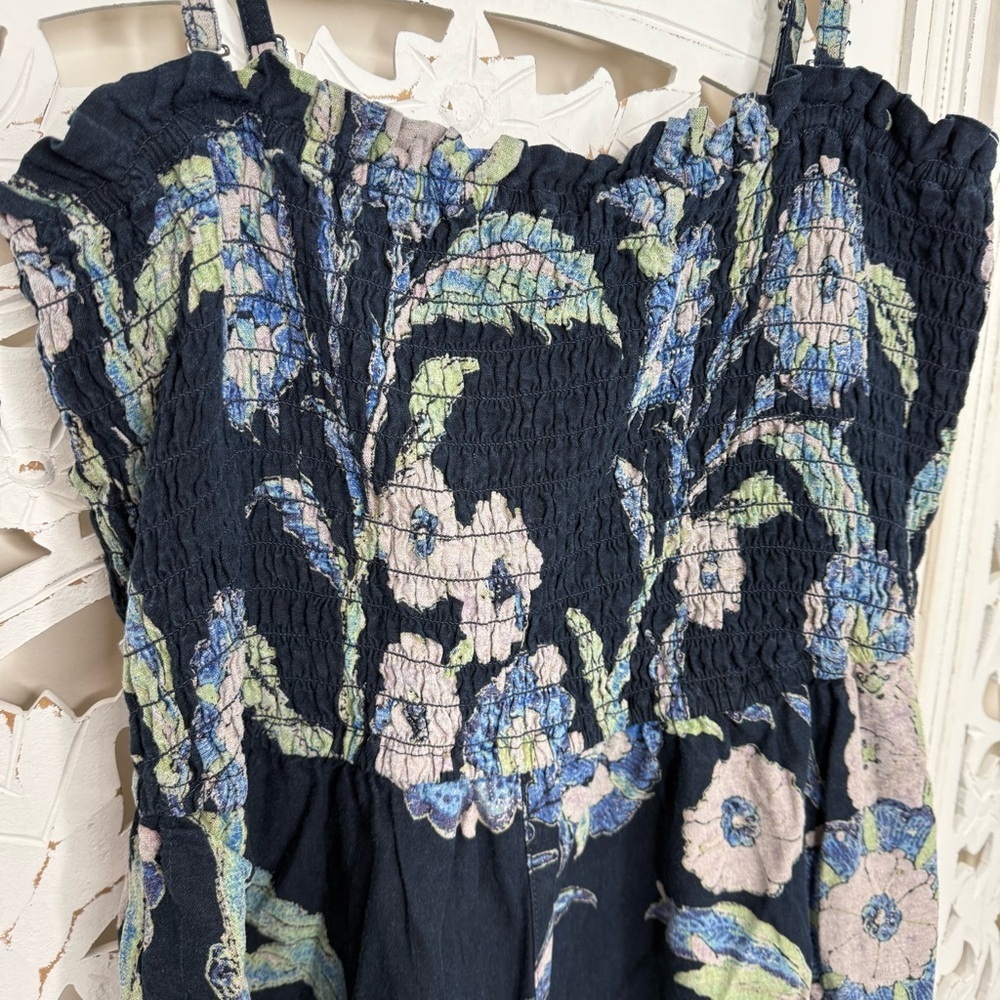 Anthropologie Pilcro Blue Floral Wide Leg Jumper NWT - Picture 4 of 12